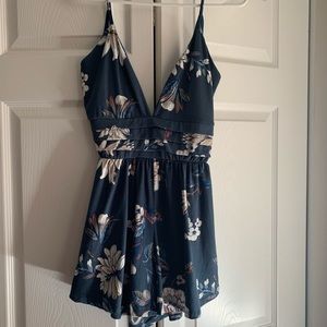 Blue Floral Romper